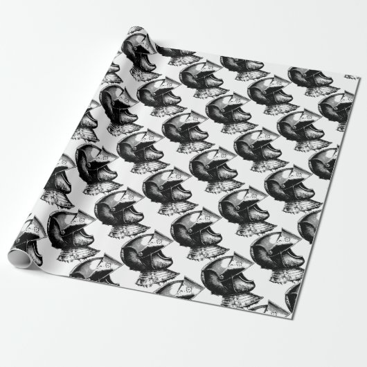 Knight Helmet Cadeaupapier (Uitgerold)