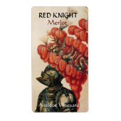 KNIGHT HELMET MET RED FEATHERS WINDTasting Etiket (Voorkant)