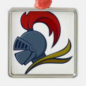 Knight Helmet Metalen Ornament (Voorkant)
