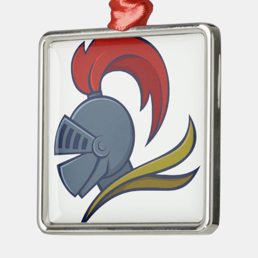 Knight Helmet Metalen Ornament (Links)