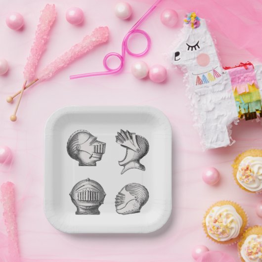 Knight Helmets Papieren Bordje (Feest)