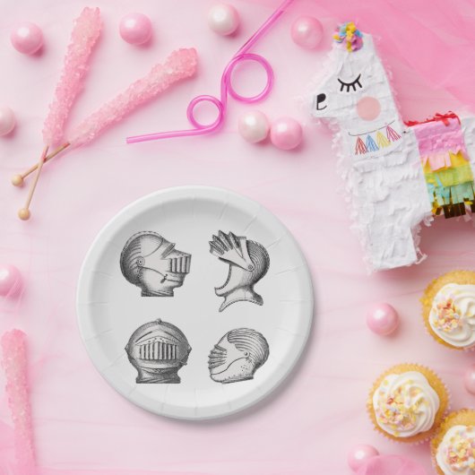 Knight Helmets Papieren Bordje (Feest)