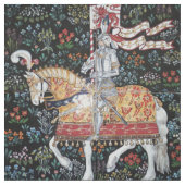 Knight Horseback Tapestry Tile Fabric Rennaisance Stof (Close Up)