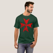 Knight Hospitaller Maltese Cross Crusader T-shirt (Voorkant volledig)