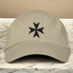 Knight Hospitaller Maltese Kruiselingen Geborduurde Pet<br><div class="desc">Knight Hospitaller Maltese kruis zwart ...  borduurachtig pet uit Ricaso</div>