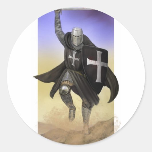 Knight Hospitaller Ronde Sticker (Voorkant)