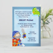 Knight in Armor Birthday Invitation Kaart (Staand voorkant)