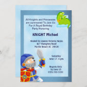 Knight in Armor Birthday Invitation Kaart (Voorkant / Achterkant)
