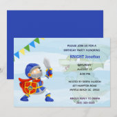 Knight in Armor Dragon Birthday Party Kaart (Voorkant / Achterkant)