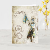 Knight in Armor Jubileum Kaart (Gele Bloem)