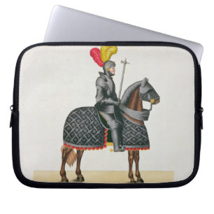 Knight in armor op zijn paard, bord uit 'A Histo' Laptop Sleeve
