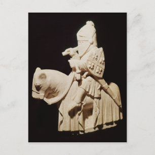 Knight in armor op zijn paard briefkaart