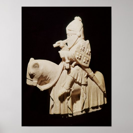 Knight in armor op zijn paard poster (Voorkant)