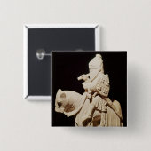 Knight in armor op zijn paard vierkante button 5,1 cm (Voorkant /achterkant)