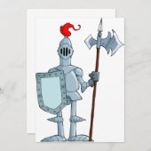 Knight in Armor-uitnodigingen Kaart (Voorkant / Achterkant)
