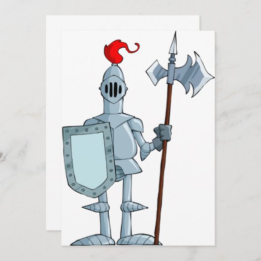 Knight in Armor-uitnodigingen Kaart (Voorkant / Achterkant)