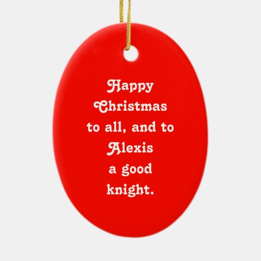 Knight in Shining Armor Ceramic Ornament (Achterkant)