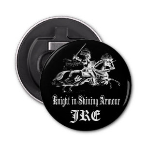Knight in Shining Armor Monogrammed Initialen Button Flesopener