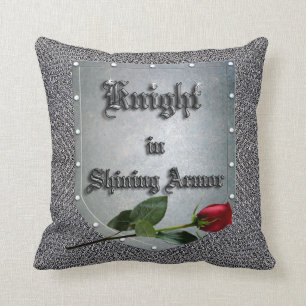 Knight in Shining Armor Red Rose Shield Kussen