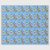 Knight in Shining Armour Custom Blue Boys Verjaard Cadeaupapier (Vlak)