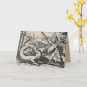 Knight in Wenskaarten van Armor en Dragon Kaart (Gele Bloem)