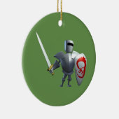 Knight Kerstversiering Keramisch Ornament (Rechts)