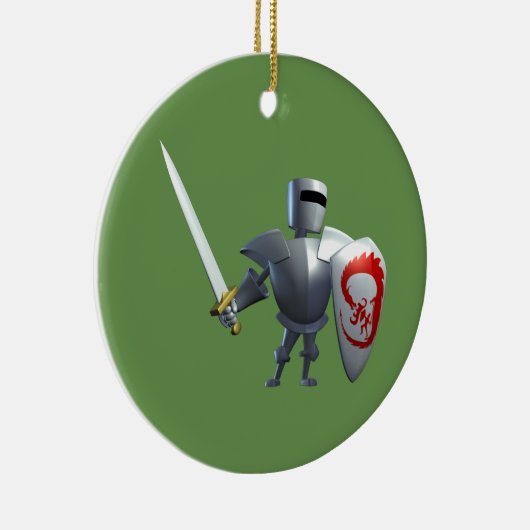 Knight Kerstversiering Keramisch Ornament (Rechts)
