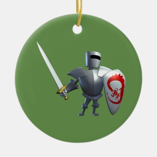 Knight Kerstversiering Keramisch Ornament (Voorkant)