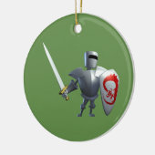 Knight Kerstversiering Keramisch Ornament (Links)