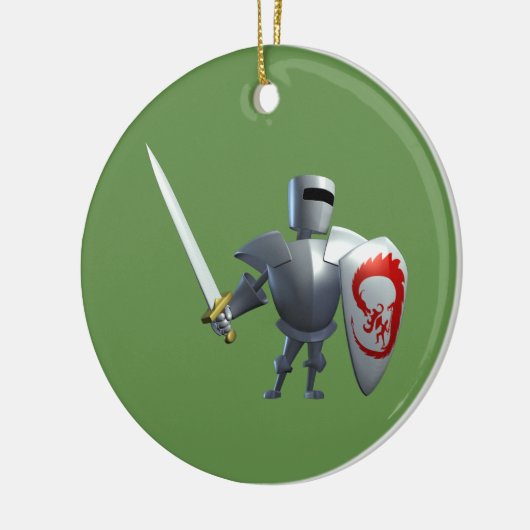 Knight Kerstversiering Keramisch Ornament (Links)