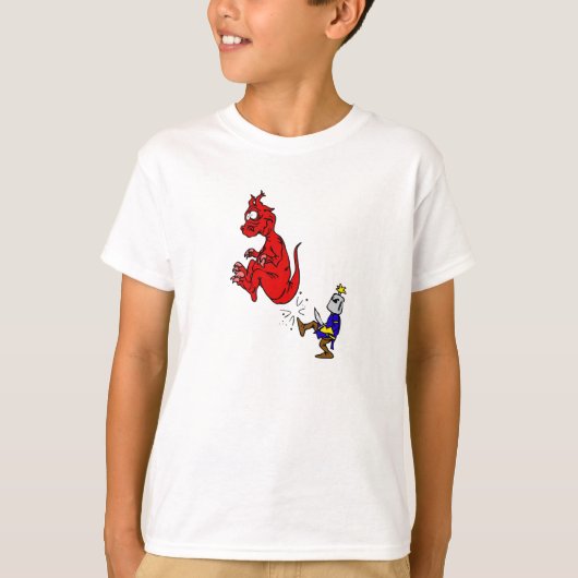 Knight Kicking Dragon T-shirt (Voorkant)