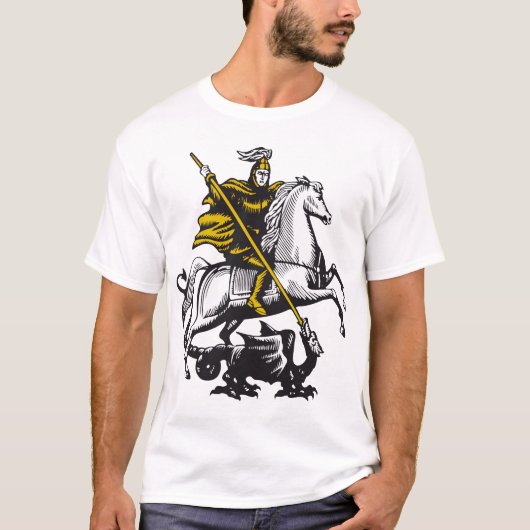 Knight killing the Dragon T-shirt (Voorkant)