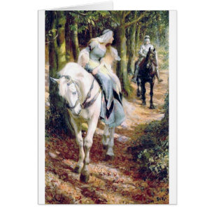Knight lady white horse medieval romantic
