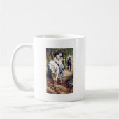 Knight lady white horse medieval romantic koffiemok (Links)