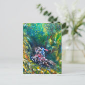 KNIGHT LANCELOT, HORSE RIST IN GROENBOSTER BRIEFKAART (Staand voorkant)