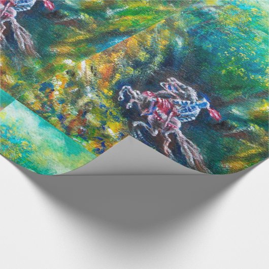 KNIGHT LANCELOT, HORSE RIST IN GROENBOSTER CADEAUPAPIER (Hoek)