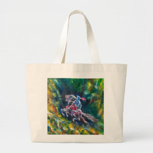 KNIGHT LANCELOT, HORSE RIST IN GROENBOSTER GROTE TOTE BAG