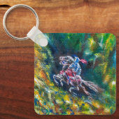 KNIGHT LANCELOT, HORSE RIST IN GROENBOSTER SLEUTELHANGER (Voorkant)
