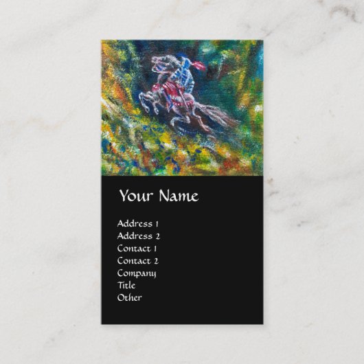 KNIGHT LANCELOT, HORSE RIST IN GROENBOSTER VISITEKAARTJE (Voorkant)