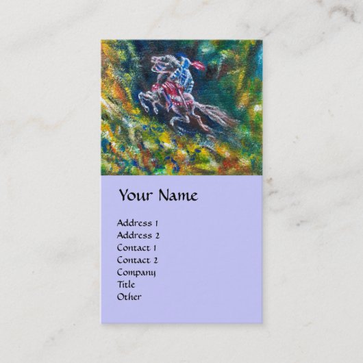 KNIGHT LANCELOT, HORSE RIST IN GROENBOSTER VISITEKAARTJE (Voorkant)