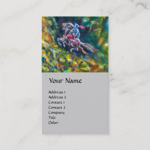 KNIGHT LANCELOT, HORSE RITING IN GREEN FOREST Grey Visitekaartje