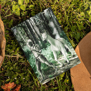 Knight leidt zijn paard briefkaart