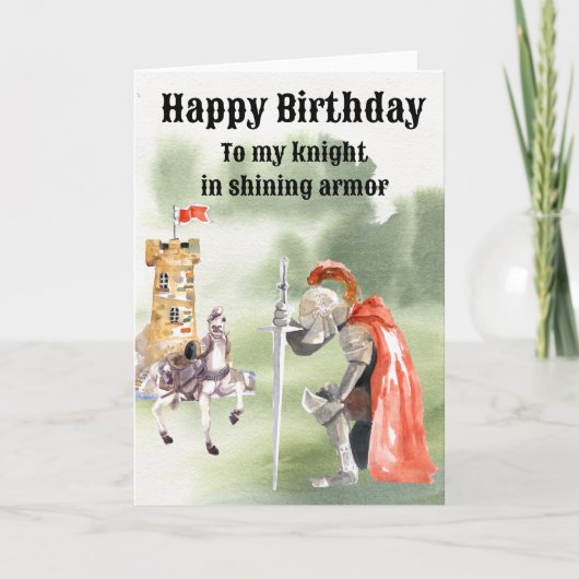 Knight Medieval Birthday Card Kaart (Voorkant)