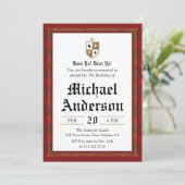 Knight Medieval Birthday Party Uitnodiging (Staand voorkant)