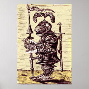 Knight met poster van de duif
