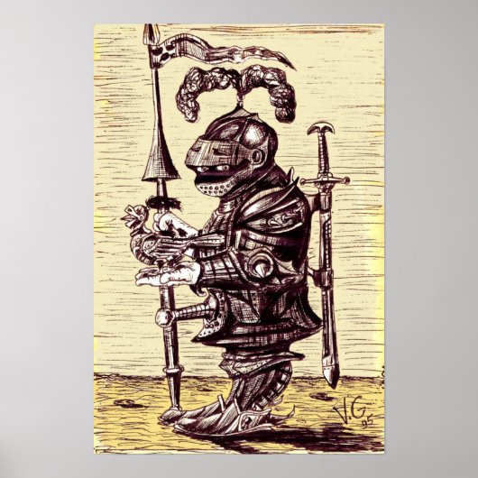 Knight met poster van de duif (Voorkant)