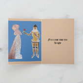 Knight met roos-vakantiekaart feestdagen kaart (Binnen)