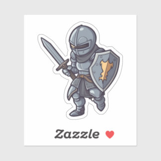Knight met zwaard en schild sticker