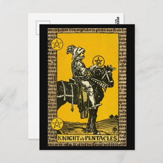 Knight of Pentacles Tarot Briefkaart (Voorkant / Achterkant)