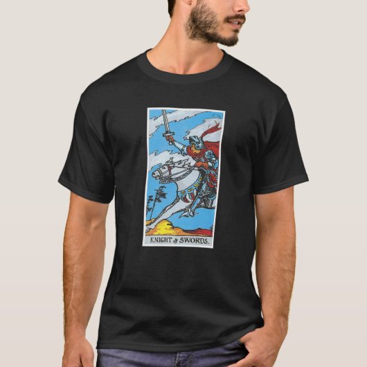 Knight of Swords Tarot card occult Beliefs divinat T-shirt (Voorkant)